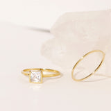 Triangle Crystal Diamond Ring