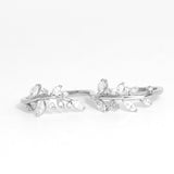 Crystal Leaf Double Ring