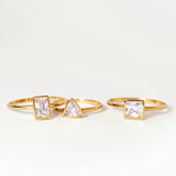 Square Clear Diamond Ring