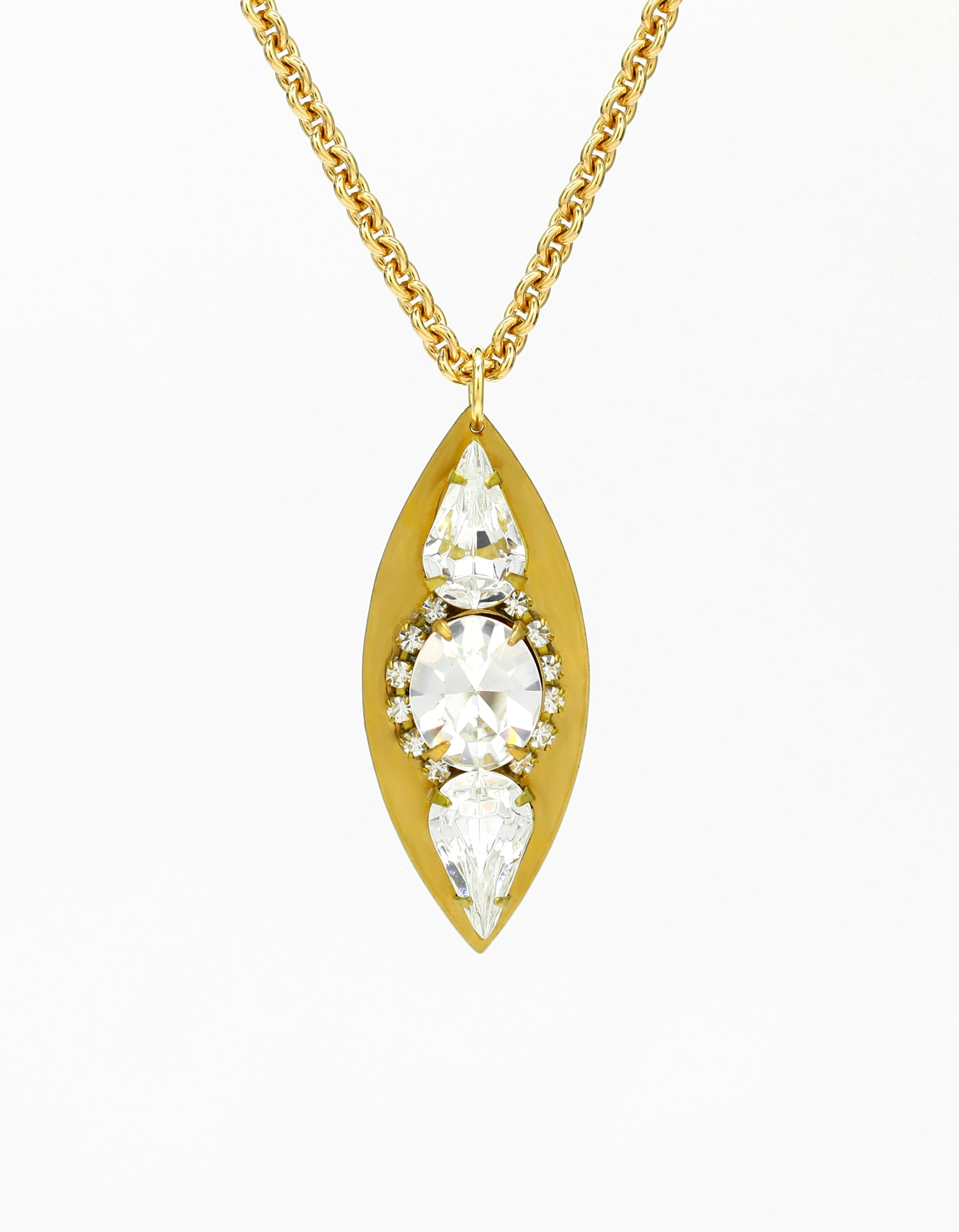 Vintage Crystal Marquise Necklace – Benique