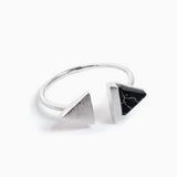 Double-Tri Split Onyx Ring