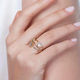 Triangle Crystal Diamond Ring